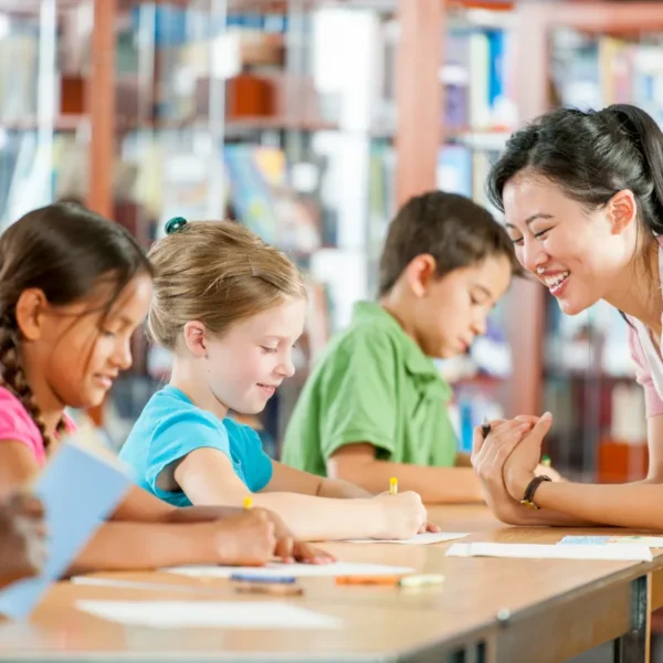 Group of children being taught in a classroom in the state of Oklahoma.